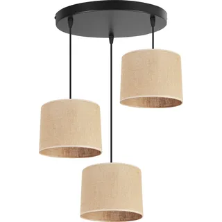 Hängelampe, Deckenleuchter, Lampenschirm 20 cm - Schwarz, Braun