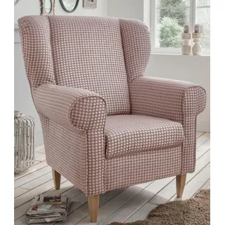 Home Affaire Sessel Asino Strukturstoff 80 x 102 x 86 cm Rosa mit Hocker