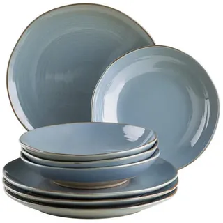Mäser Tafelservice , Blaugrau , Keramik , 8-teilig , Geschirr, Geschirrsets, Tafelservice