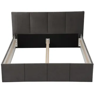 Halmon Schlafkomfort Betten Polsterbett Dalas Anthrazit 200 x 200 x 40 cm Stauraum Ohne Matratze und Lattenrost , Holz , 200x200 cm , Schlafzimmer, Betten, Polsterbetten