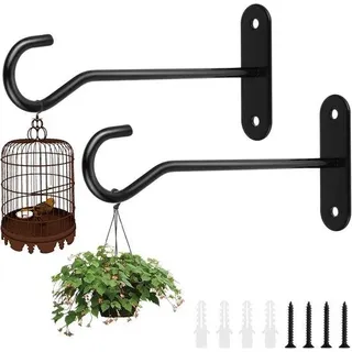Metallene Hangende Pflanzengestecke 2er Set - 15,9 cm - Außen - Schwarz - Wand Pflanzhaken - Bunt