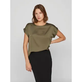 VILA »VIELLETTE S/S SATIN TOP - NOOS«, Satin Optik Vila Dusty Olive