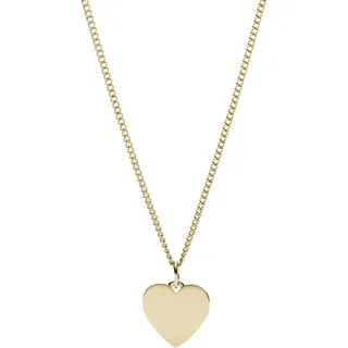 Fossil Halskette Heart Gold Edelstahl