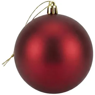 25 cm große, dunkelrote Weihnachtskugel, PVC, bruchsicher, Mattes Finish, Weihnachtskugeln, Ornament, Festliche Weihnachtsbaum-Hängedekoration, rundes Ornament für Urlaub, Heimdekoration