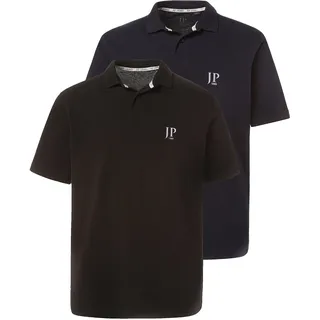 JP 1880 Herren große Größen Übergrößen Menswear L-8XL Poloshirts, Basic, 2er-Pack, Piqué, gekämmte Baumwolle schwarz 3XL 704317130-3XL