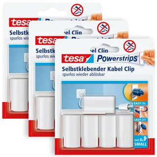 Tesa Powerstrips Kabel-Clips Weiß Inhalt: 15 St.
