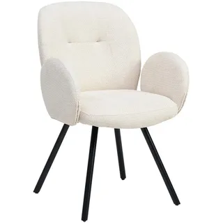 Livetastic Armlehnstuhl , Schwarz, Weiß , Holz, Metall, Textil , Pappel , Sperrholz , Rundrohr , 60x87x65 cm , Bsci , inklusive Armlehnen , Esszimmer, Stühle, Polsterstühle