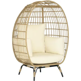 Outsunny Rattansessel 105 x 90 x 148 cm khaki