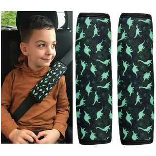 HECKBO Schlafkissen Kinder Gurtpolster 2x 25 x 10 cm Dinosaurier