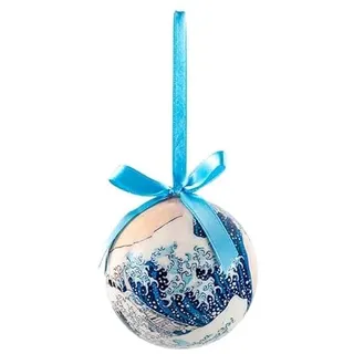 DRW Set mit 12 Weihnachtskugeln Die Große Welle von Kanagawa, Ø 7,5 cm