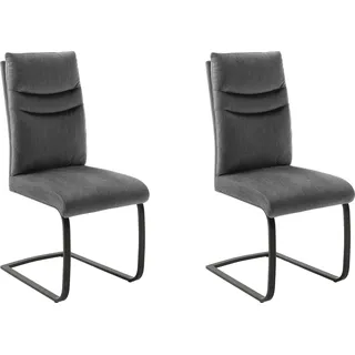 MCA Furniture Gibara Schwingstuhl Polyester anthrazit/schwarz matt lackiert 2er Set