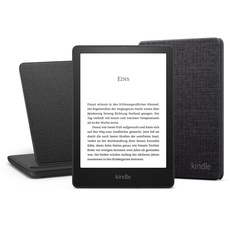 Kindle Paperwhite Signature Essentials Bundle mit einem Kindle Paperwhite Signature Edition (32 GB | ohne Werbung), einer Amazon Stoffhülle (Schwarz) und einem kabelloses Ladedock „Made for Amazon“