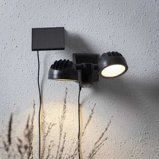 LED Solar Strahler POWERSPOT - warmweiß - 350lm - mit Bewegungsmelder und Lichtsensor - H: 17cm - Schwarz