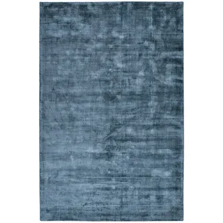 Teppich TOM TAILOR HOME "Shine uni" Gr. 31, blau (aquablau), B:65cm H:8mm L:135cm, Viskose, Teppiche, Teppich, Handweb Teppich, 100% Viskose, handgewebt, mit elegantem Schimmer