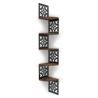 Fünfschichtige Holz-Eckregal - Dekorative Regale für die Wand, Blumenform