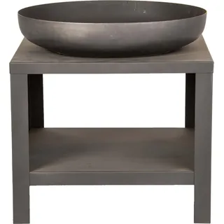 Esschert Design Feuerschale mit Holzfach 62 cm Schwarz