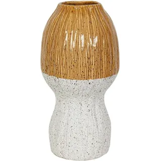 Romimex Vase, Gelb, Weiß, Keramik, 19 x 37 x 19 cm