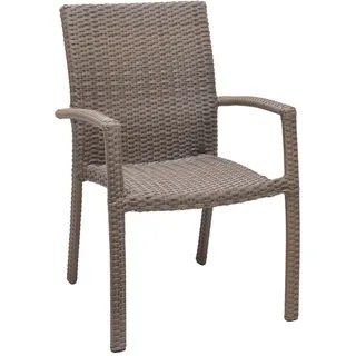Ambia Garden Stapelsessel , Hellbraun , Metall, Kunststoff , eckig , 60x89.5x60.4 cm , Typenauswahl, stapelbar, wetterbeständig, UV-beständig , Gartenmöbel, Balkonmöbel, Balkonstühle