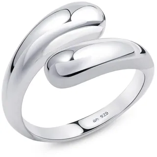 Amberta Damen Tropfen Ringe aus 925 Sterling Silber - Statement Ring Silber: Ring 48 Größe