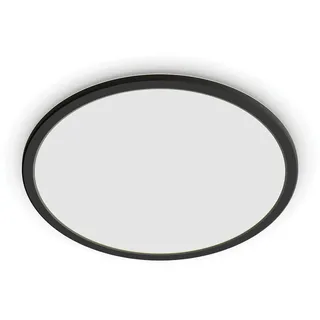 Philips Super Slim Deckenleuchte für das Badezimmer, dimmbar mit Fernbedienung, 18 W, 2700 K, warmweißes Licht, schwarz, IP44