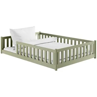 Kids Collective Bodenbett 140x200 cm in Olivgrün mit Matratze , Holz , 140x200 cm , Babymöbel & Kindermöbel, Kinderzimmer & Jugendzimmer, Kinderbetten