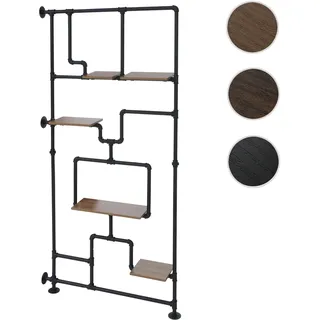 Raumteiler mit Regal HWC-P10, Wohnregal Ablageregal, Industrial Metall Melamin MVG 203x100x20cm ~ br
