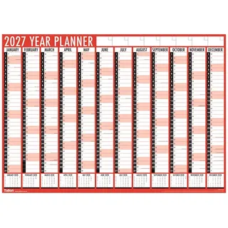2027 Wand Groß Jahresplaner Kalender Groß 84cm x 60cm - 3819