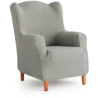 MAXIFUNDAS | Elastischer Sofabezug für Ohrensessel, hellgrau, extra weich, rutschfest und elastisch, Modell Inka