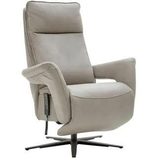 Valdera Relaxsessel , Hellgrau , Leder , Echtleder , Semi-Anilinleder , 83x116x87 cm , Goldenes M , Lederauswahl, Stoffauswahl, erweiterbar (Typenauswahl), Relaxfunktion , Wohnzimmer, Sessel, Ledersessel