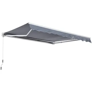 Outsunny Gelenkarmmarkise für Wandmontage 400 x 300 cm grau