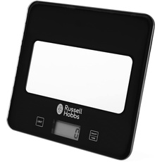 Russell Hobbs RH01571AR Digital Kitchen Scale, 5kg Max Capacity, Imperial/Metric Measures, Touch Panel, LCD Display, Cooking & Baking Scale, Glass Platform, Batteries Included, 5 Year Guarantee, Black