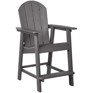 Beliani Garten-Barstuhl Grau Adirondack , Kunststoff , 58x124x71 cm , Gartenmöbel, Gartensessel, Gartenstühle