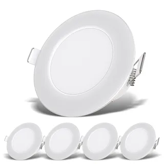 B.K.Licht Einbaustrahler 5er Set rund IP65 Weiß