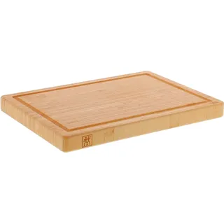 ZWILLING Schneidbrett mit Saftrille, Massives Bambus-Holz, Beidseitig Nutzbar, 42 x 31 x 4 cm, Braun