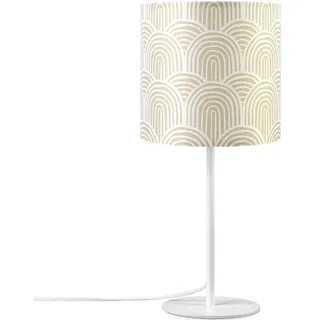 Paco Home Tischleuchte »Luca Pillar« E14 Mit Schirm Wohnzimmer Nacht Modern Uni E14, weiß