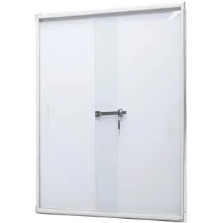 Schaukasten HWC-Q50, Magnettafel Whiteboard Memoboard Pinnwand, Aluminium abschließbar inkl. Zubehör