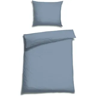 Florella Bettwäsche »Uni, 100 % TENCELTM Lyocell« 2 Stk. tlg. Kissen mit edler Kantenverzierung, blau