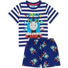 Thomas & Friends, Jungen, Pyjama, Schlafanzug mit Shorts Rundum bedruckt  Jungen, Blau, (86)