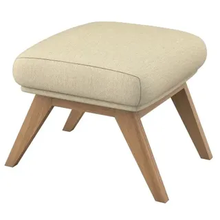 FLEXLUX Polsterhocker "Adria" Fuß Eiche, Fußhocker für Ohrensessel, sandy beige
