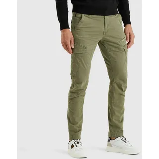 Cargohose PME LEGEND "Nordrop Stretch Twill", Herren, Gr. 32, Länge 32, grün (oil grün), Twill, Obermaterial: 97% Baumwolle, 3% Elasthan, unifarben, regular fit knöchellang, Hosen Cargohose, mit Logo Stickerei
