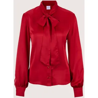 Langarmbluse MADELEINE "Bluse Satinbluse mit Schluppe", Damen, Gr. 36, rot, Obermaterial: 100% Polyester PES., Modern, normal, Blusen Langarmbluse