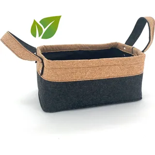 Nachhaltig Vegan Aufbewahrungskorb Filz Recycelt Utensilo Regal Korb Spielzeugkiste Regalbox Filzkorb Typ827 - Grau