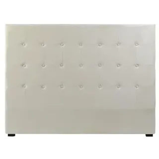 DRW Kopfteil für Betten, 135-140-150 cm, Capitone, Weiß, Polyester, 159 x 8 x 119 cm