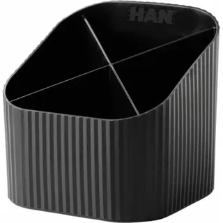 HAN Stiftehalter Re-X-LOOP schwarz 100% Recyclingmaterial 4 Fächer 11,1 x 12,1 x 10,6 cm