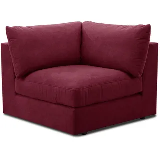 CAVADORE Sofa-Modul "Fiona" Spitzecke / Ecke für Wohnlandschaft oder XXL-Sessel / 107 x 90 x 107 / Webstoff burgunder-rot