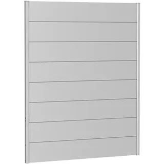 Biohort Sichtschutzelement 145 x 182 cm Silber Metall