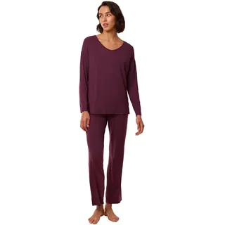 Triumph Pyjama »Timeless Sensuality PK LSL«, (Set, 2 tlg., Set), Spitzeneinsätze, lila