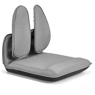 Vevor Bodenstuhl, 5 Positionen Verstellbarer, Bodensessel mit Ergonomischer Rückenlehne, Metallrahmen, Schaumstoff & Leinenbezug, Bodensitz Multifunktional zum Lesen & Entspannen, Grau