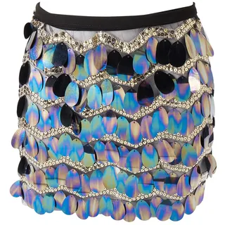 GORGECRAFT Bauchtanz Hüfttuch Mit Pailletten Tropfenform Glitzernder Hüft Minirock Wickelrock Aus Schwarzem Polyester Mit Glitzer Mehrlagiger Funkelnder Rave Kleidung Für Damen Kostümparty Festival