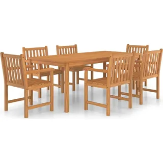vidaXL 7-teiliges Garten-Ess-Set 200 x 100 cm Massivholz Teak - Braun